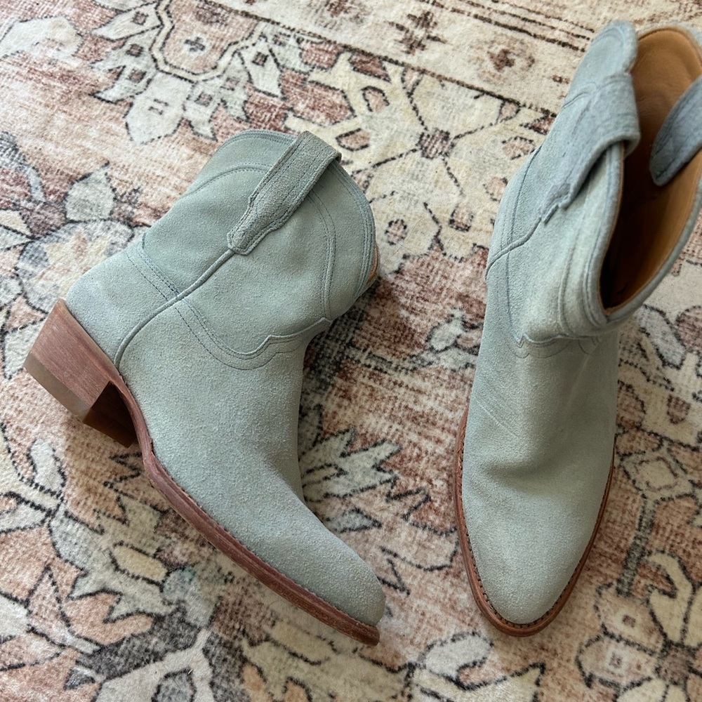Tecovas Light Blue Suede Western Boots - Picture 2 of 6